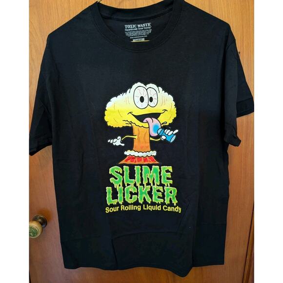 Toxic Waste Slime Licker Sour Roll Candy Liquid Black SS T-shirt Size Large NWOT - Picture 1 of 5
